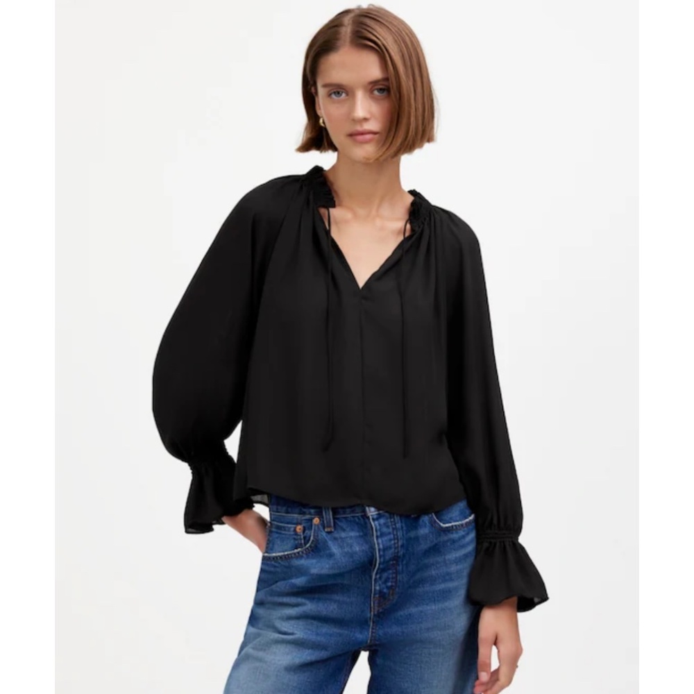 Madewell - Long-Sleeve Tie-Neck Top